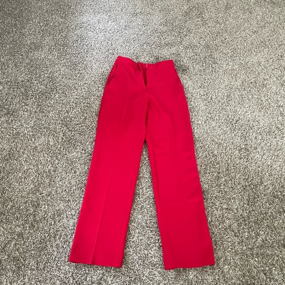 Vibrant Red Slim Fit Trousers - Picture 2 of 2